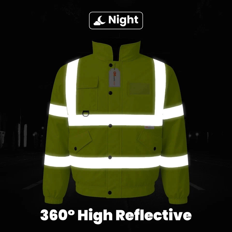 Hi Vis Reflective Bomber Jacket Waterproof