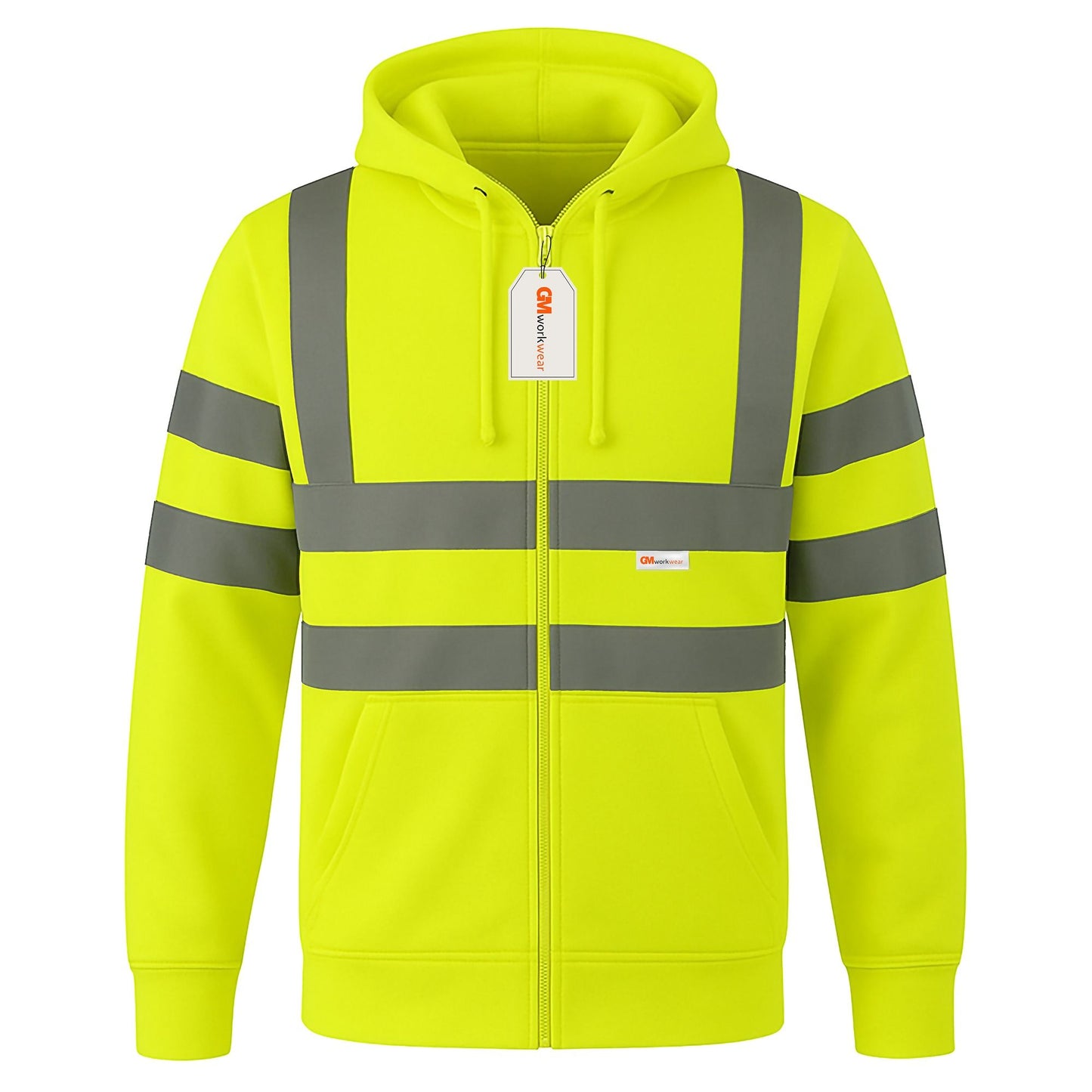 GM Workwear High Visibility Zip Hoodie