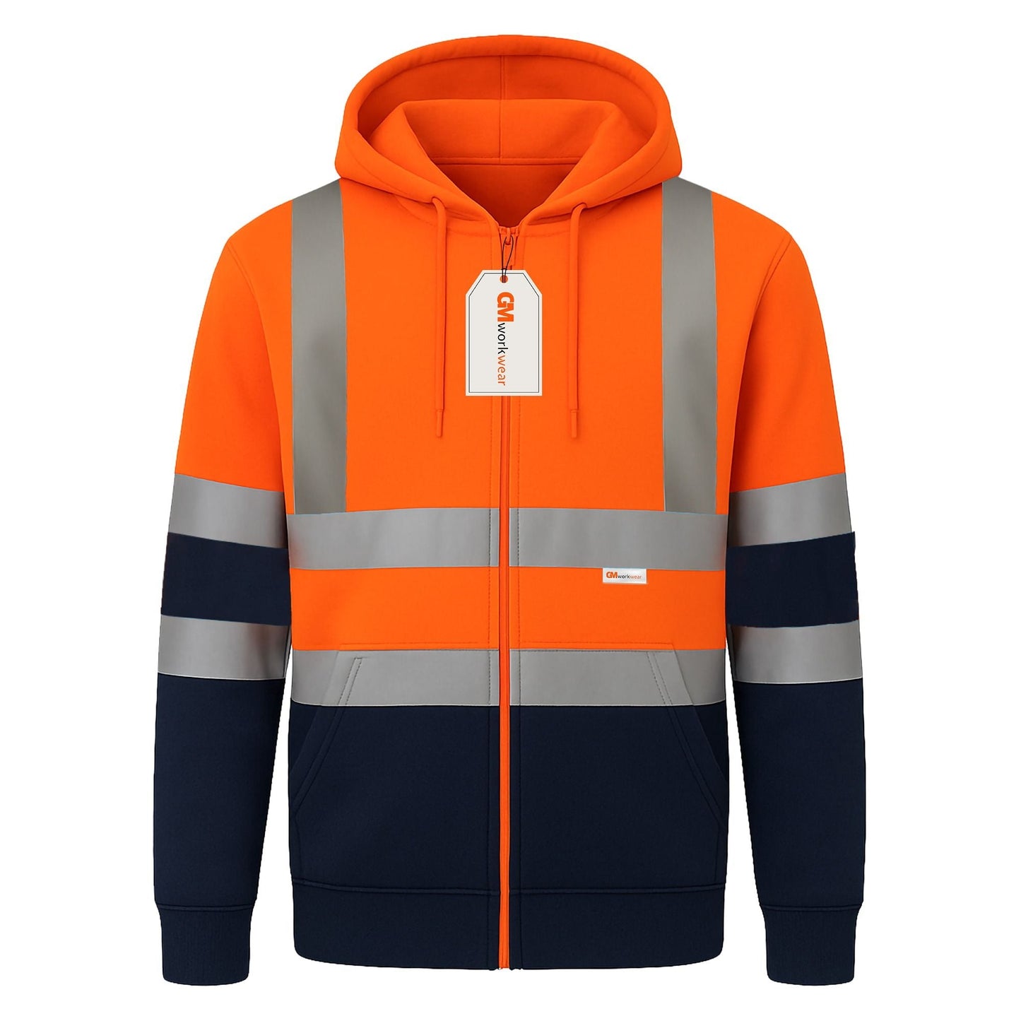 GM Workwear High Visibility Zip Hoodie