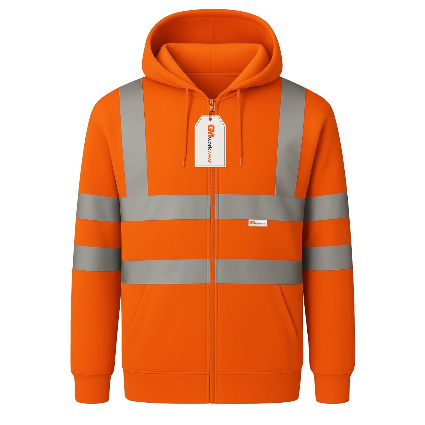 GM Workwear High Visibility Zip Hoodie