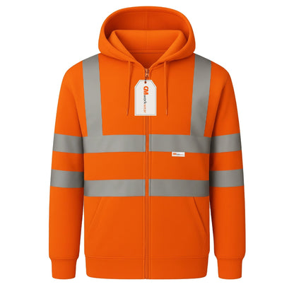 GM Workwear High Visibility Zip Hoodie