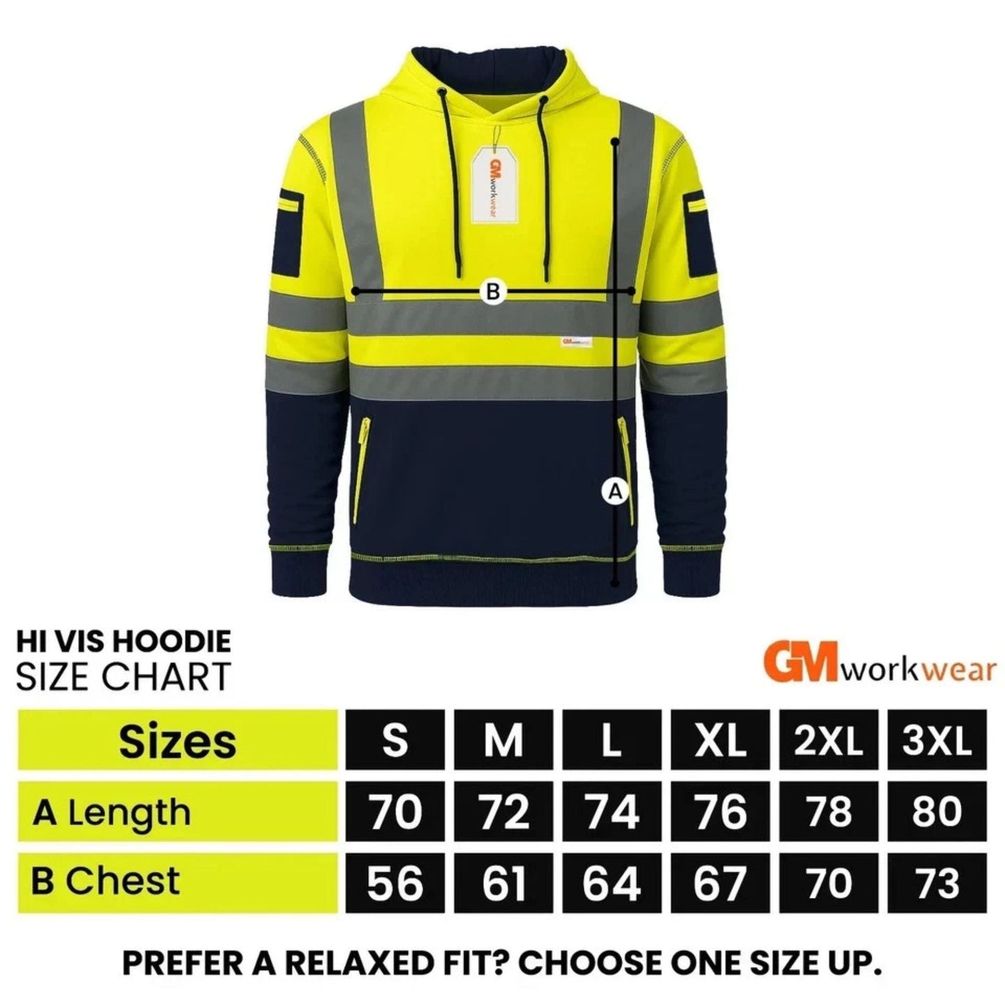 Hi Vis Reflective Safety  Pullover Hoodie