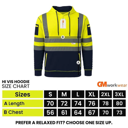 Hi Vis Reflective Safety  Pullover Hoodie