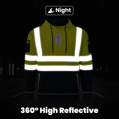 Hi Vis Reflective Safety  Pullover Hoodie