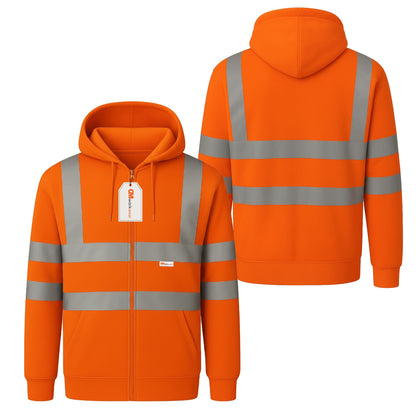 GM Workwear High Visibility Zip Hoodie