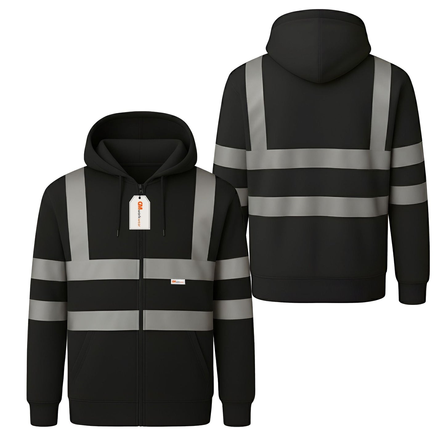 GM Workwear High Visibility Zip Hoodie