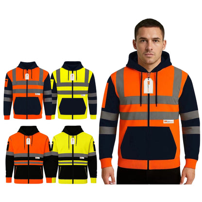 Hi Vis Reflective Hoodie Jacket Zip Up Hoodie
