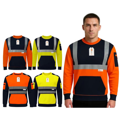 Hi Vis Reflective Sweatshirt 1 Stripe 2 Stripe
