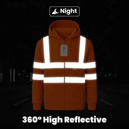 GM Workwear High Visibility Zip Hoodie