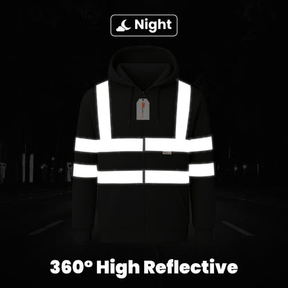 GM Workwear High Visibility Zip Hoodie
