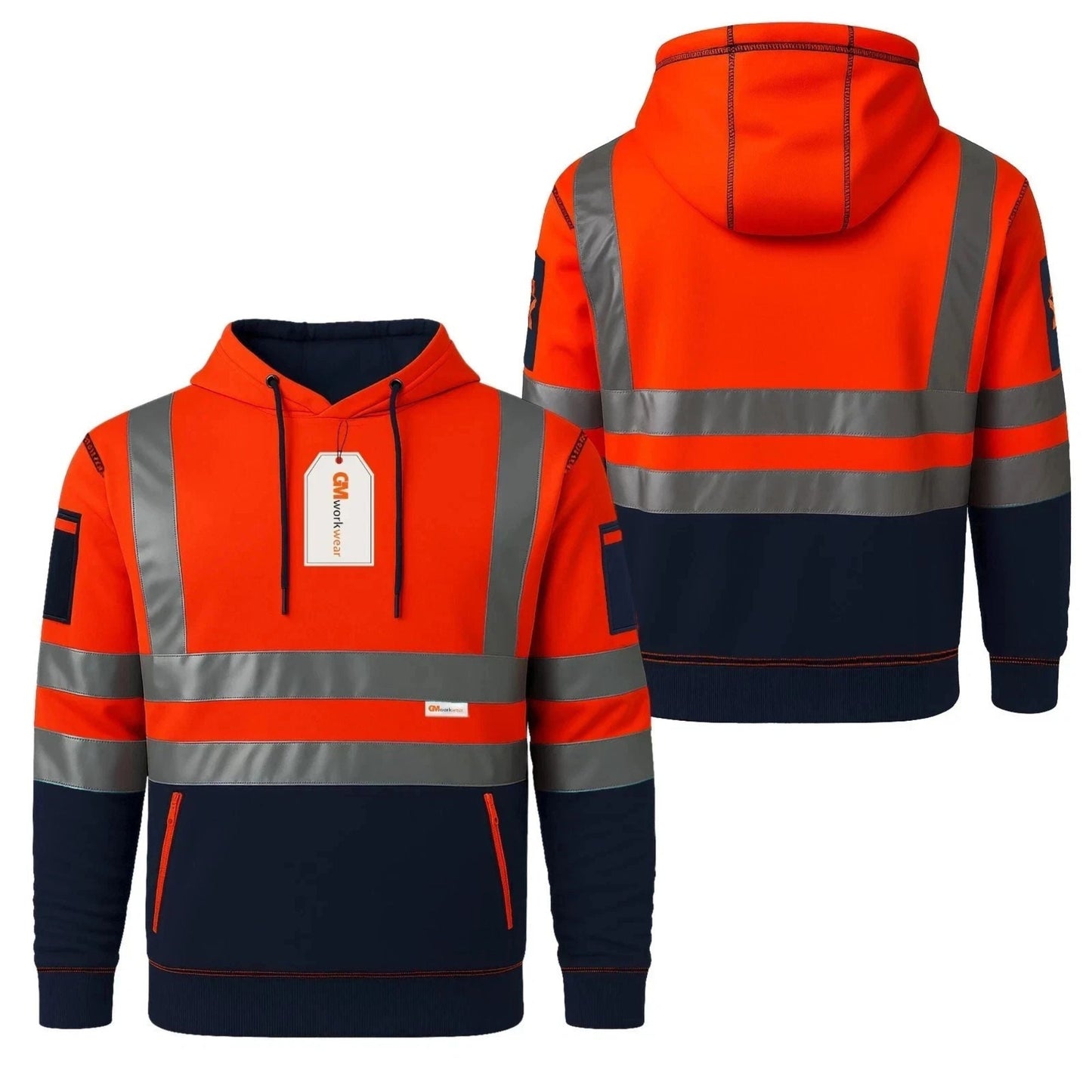 Hi Vis Reflective Safety  Pullover Hoodie