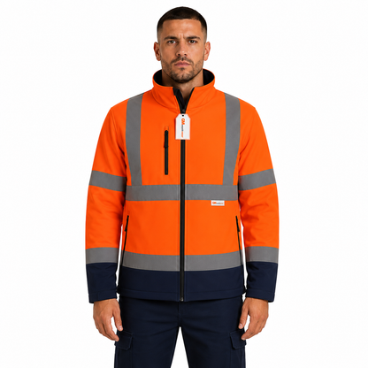 Hi Vis Reflective Soft Shell Jacket Safety Work Jacket