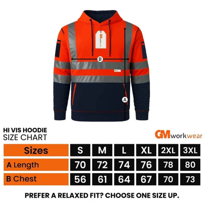 Hi Vis Reflective Safety  Pullover Hoodie