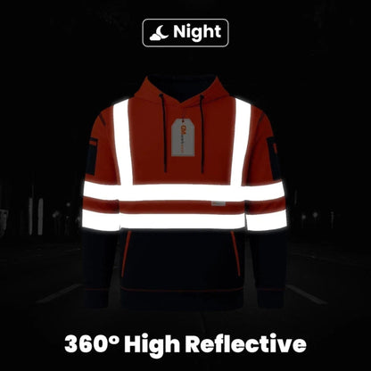 Hi Vis Reflective Safety  Pullover Hoodie