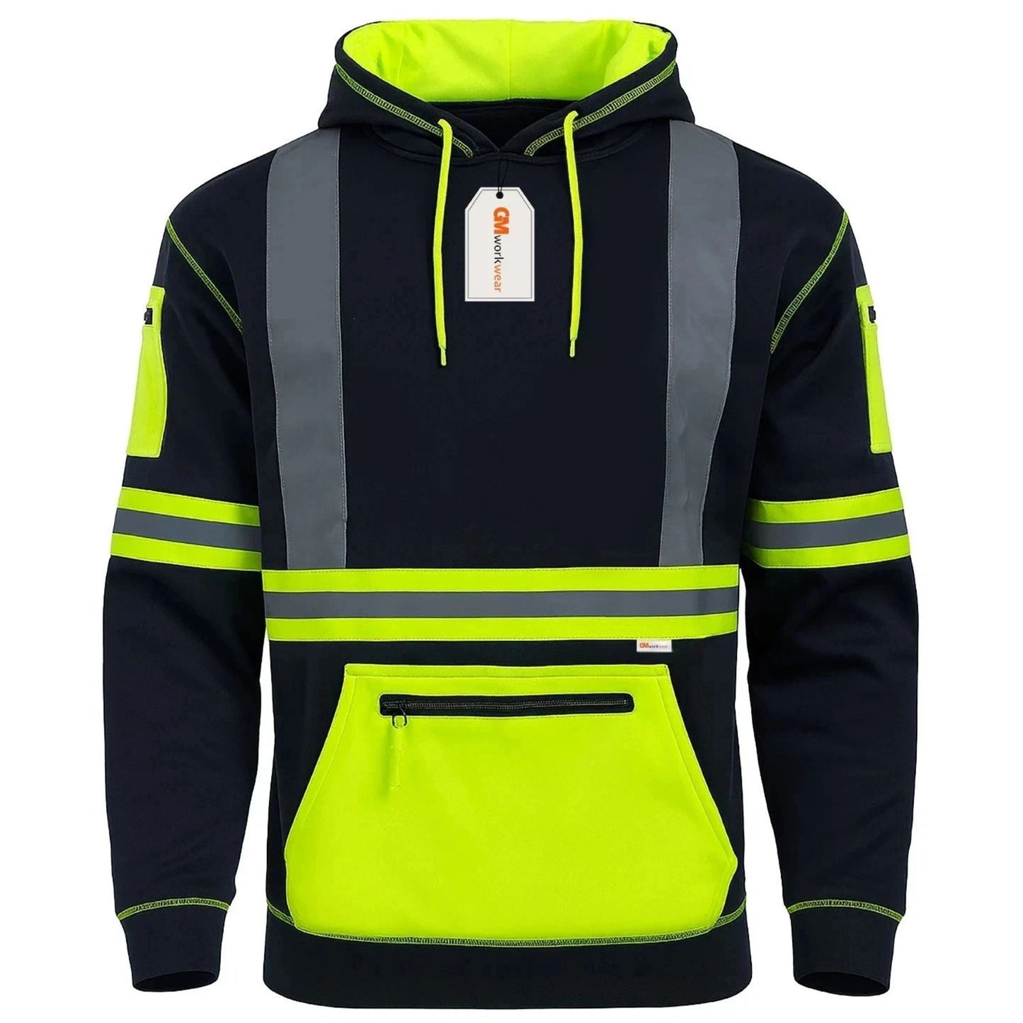 Hi Vis Reflective Safety  Pullover Hoodie