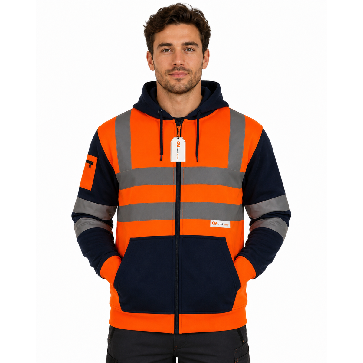 Hi Vis Reflective Hoodie Jacket Zip Up Hoodie