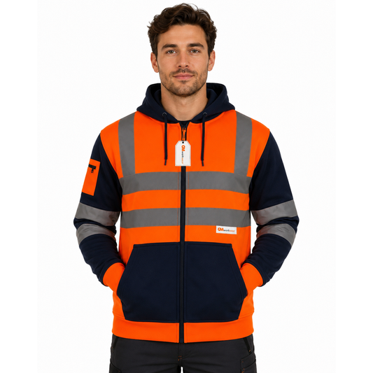 Hi Vis Reflective Hoodie Jacket Zip Up Hoodie