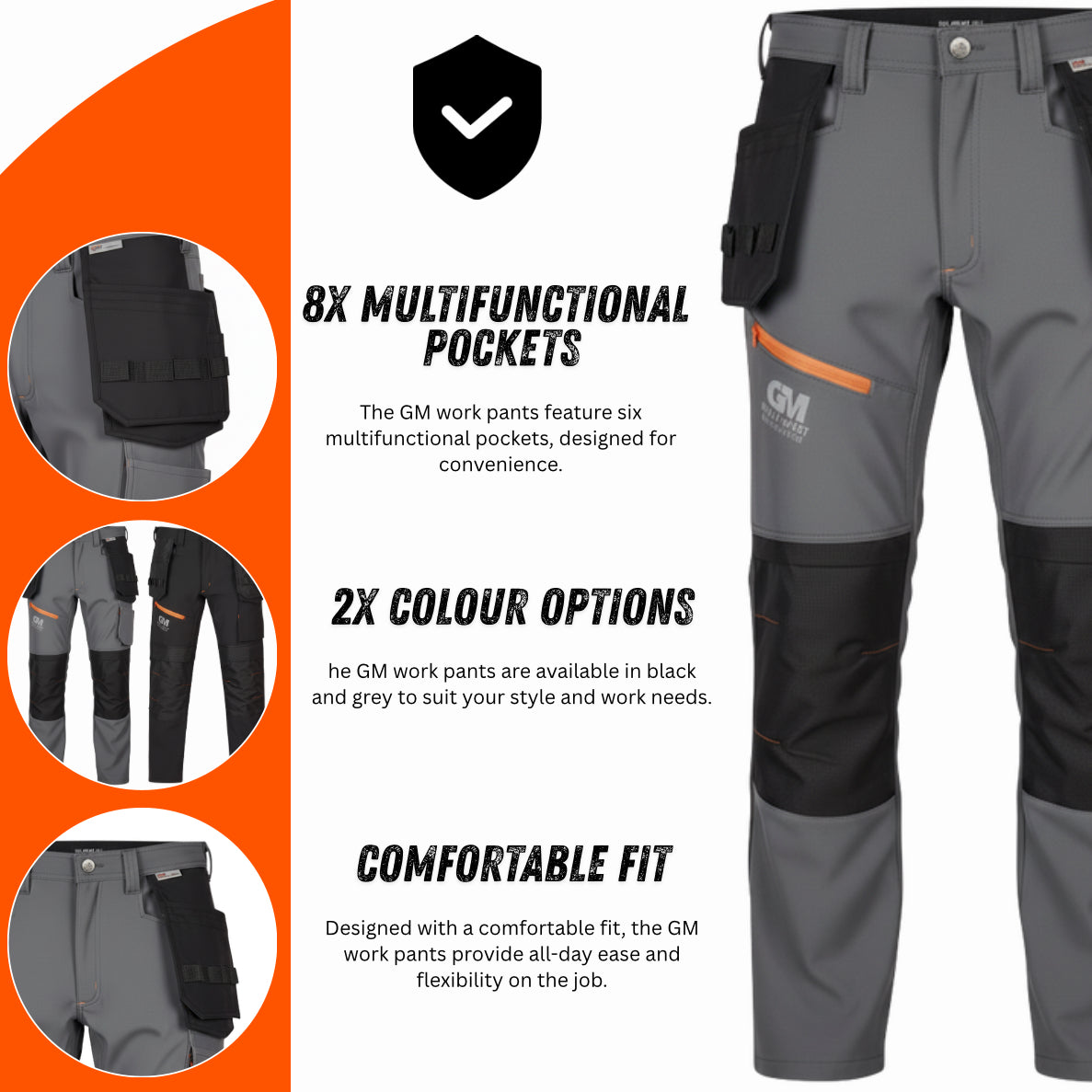 GMworkwear Softshell Work Trousers