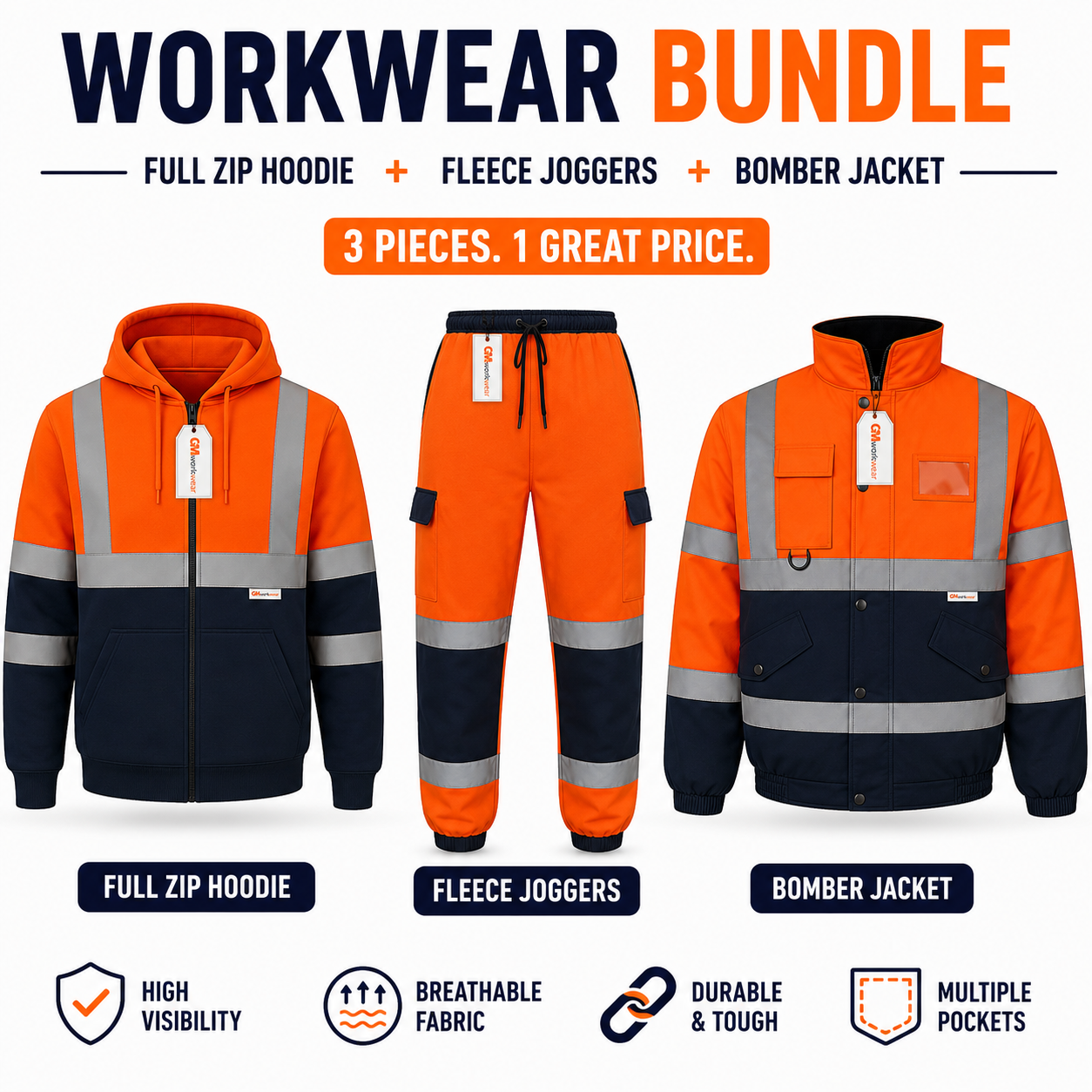 Workwear Bundle – Mix & Match Bomber Jacket, Zip Hoodie & Joggers
