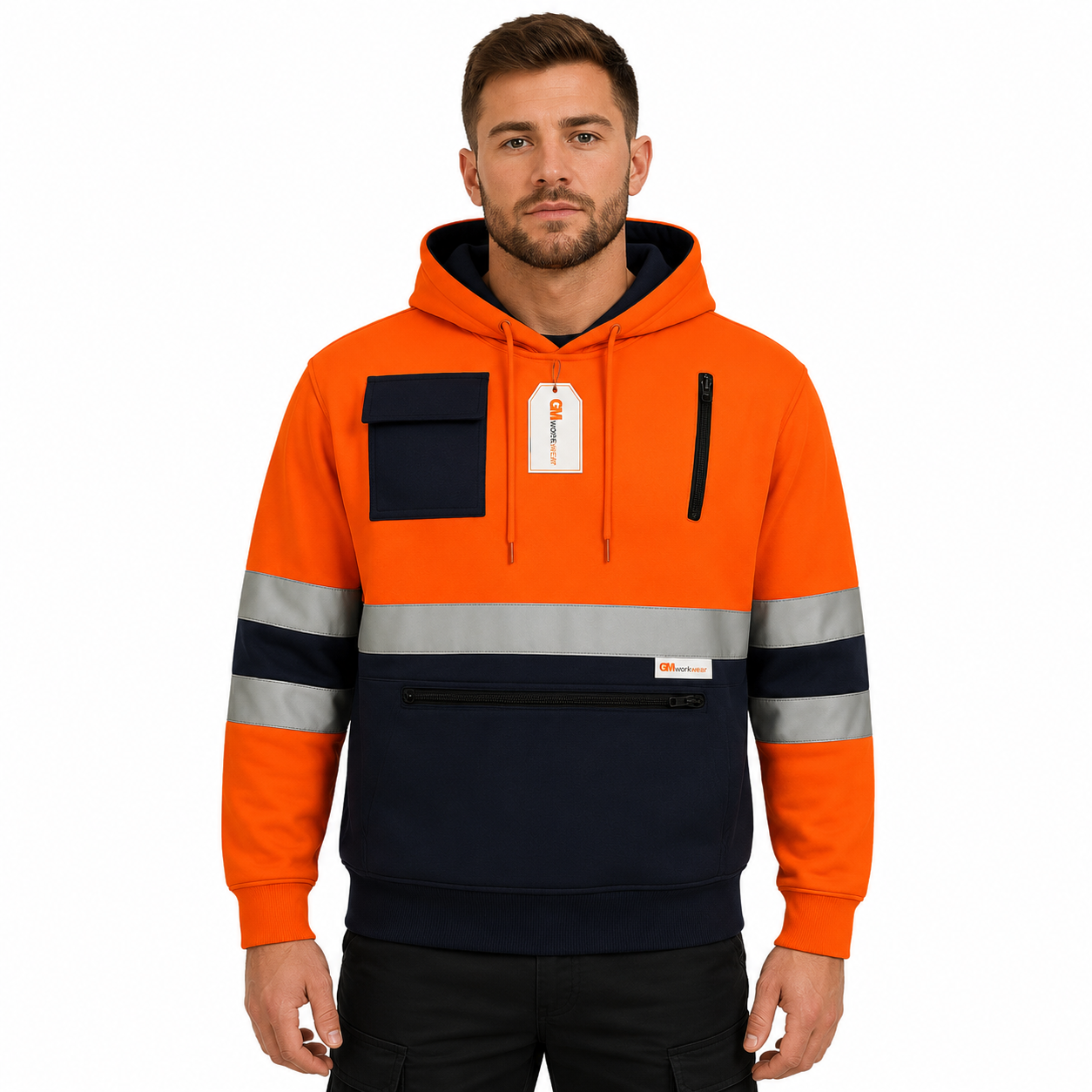High Visibility Zip Pocket Hoodie