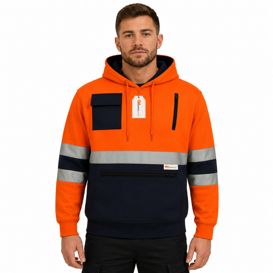 High Visibility Zip Pocket Hoodie