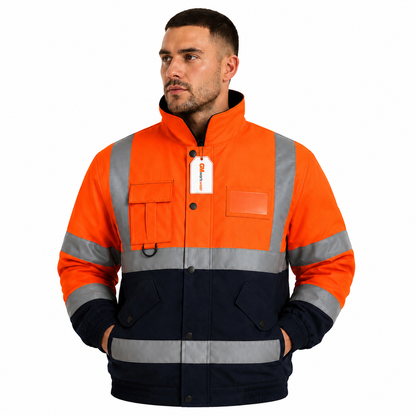 Hi Vis Reflective Bomber Jacket Waterproof