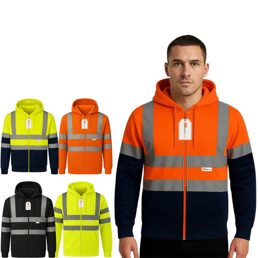GM Workwear High Visibility Zip Hoodie