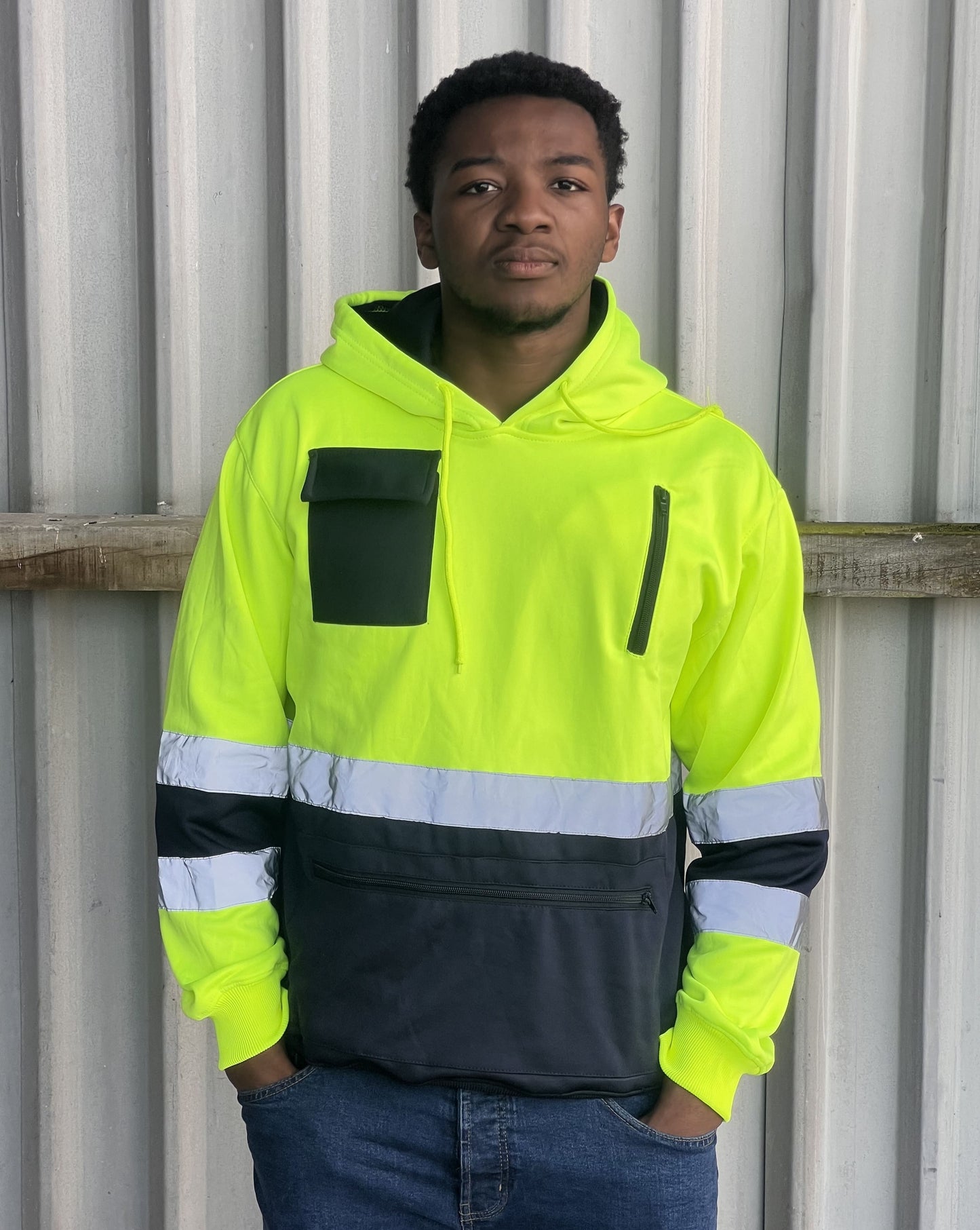 High Visibility Zip Pocket Hoodie