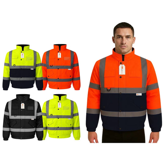 Hi Vis Reflective Bomber Jacket Waterproof