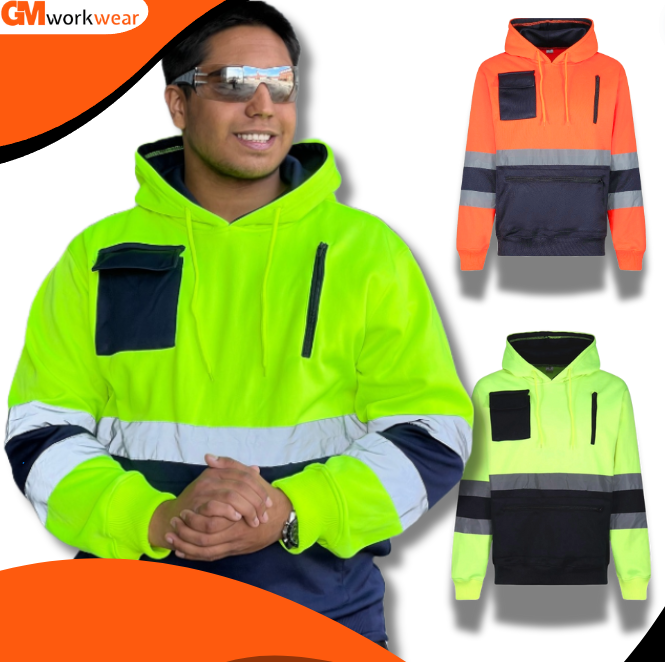 High Visibility Zip Pocket Hoodie