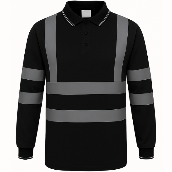 GM Workwear High Visibility Long Sleeve Polo Shirt