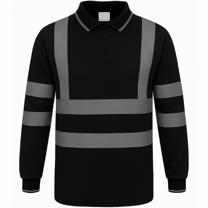 GM Workwear High Visibility Long Sleeve Polo Shirt