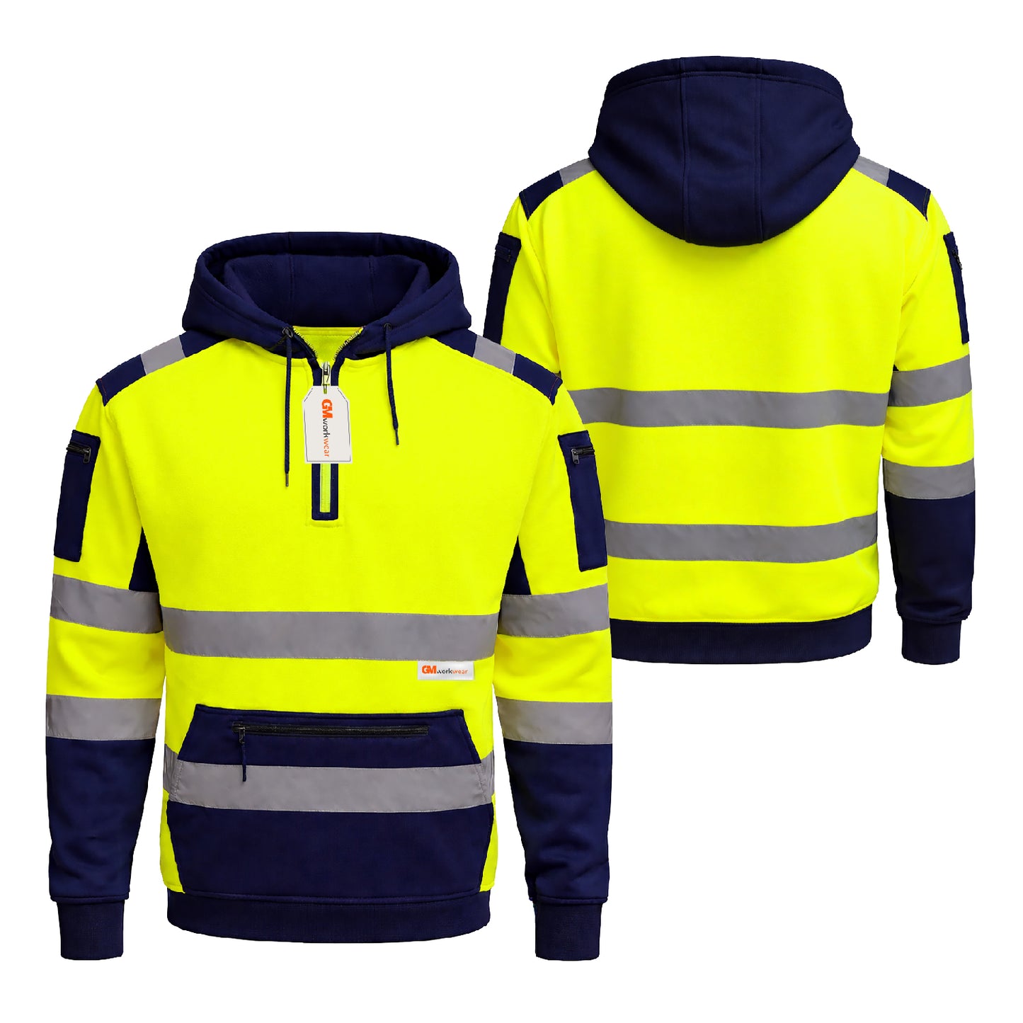 High Visibility Reflective Quarter Zip Hoodie