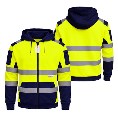 High Visibility Reflective Zip Up Hoodie
