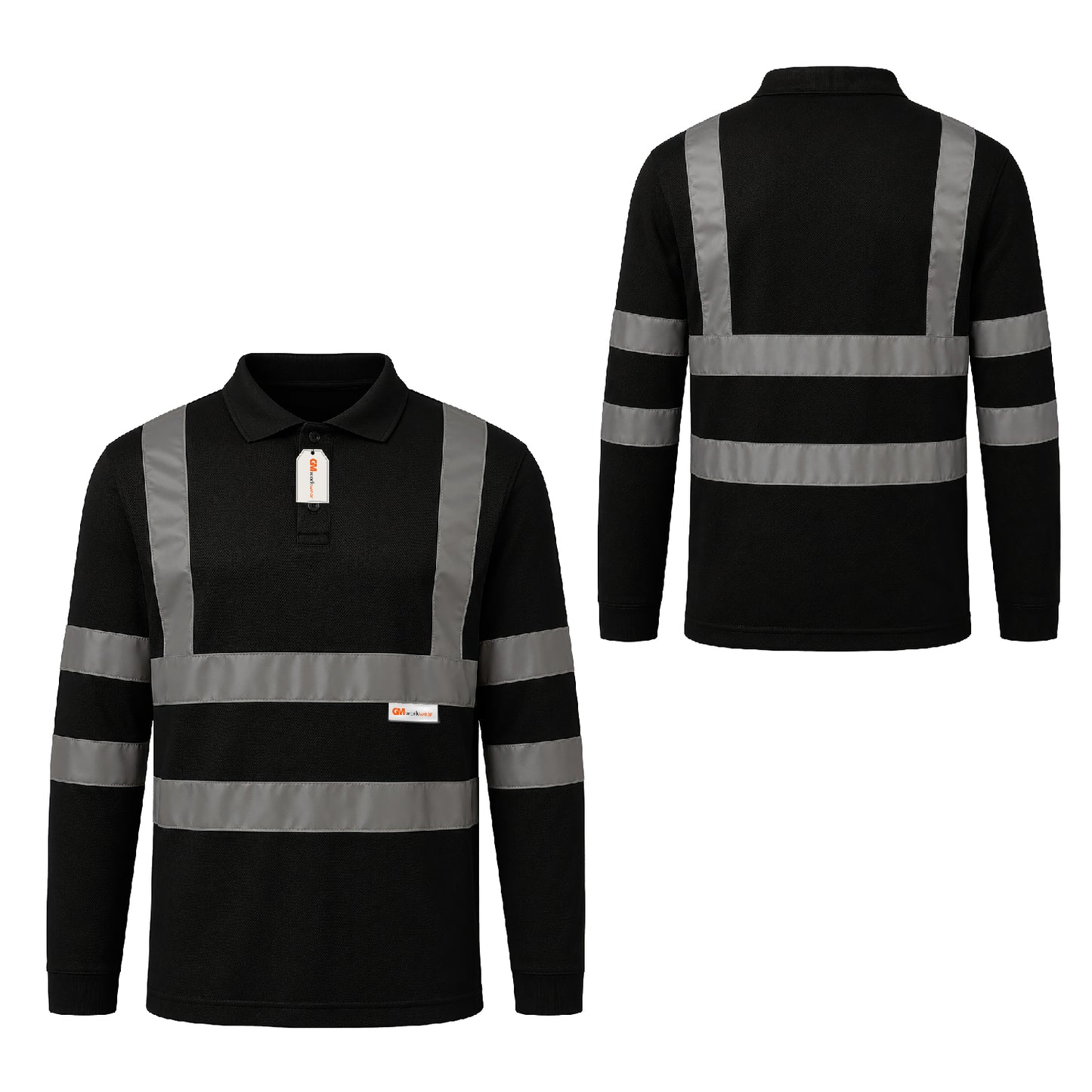 GM Workwear High Visibility Long Sleeve Polo Shirt