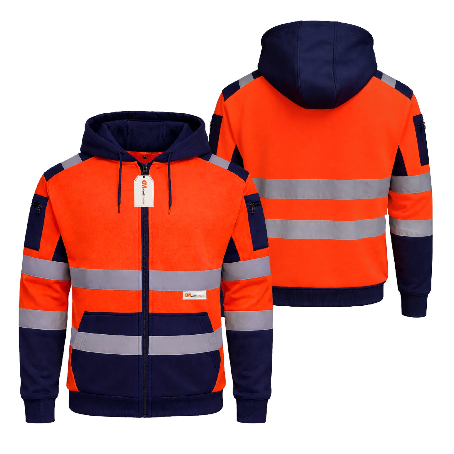 High Visibility Reflective Zip Up Hoodie