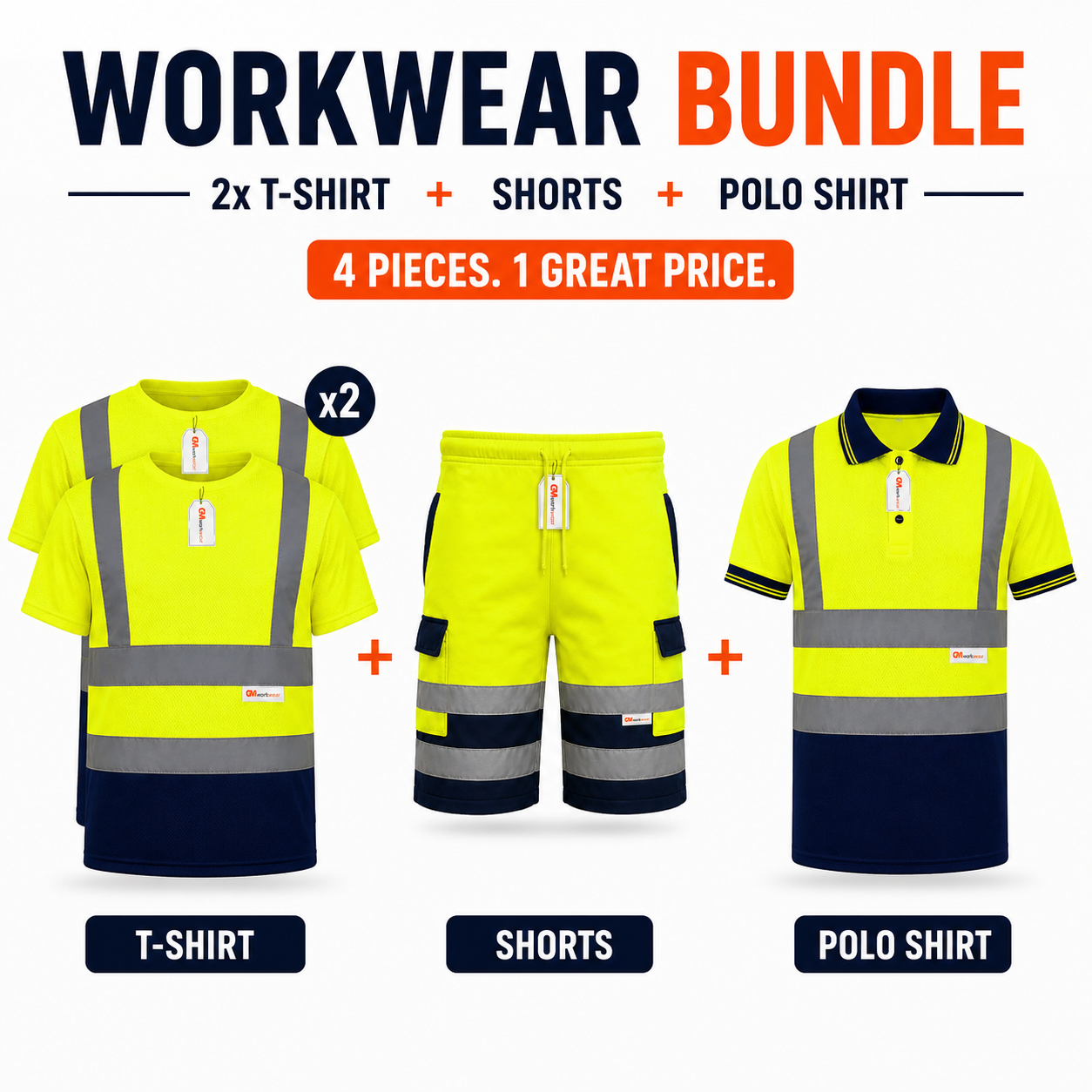Workwear Bundle – Mix & Match Shorts, T-Shirts & Polo Shirts
