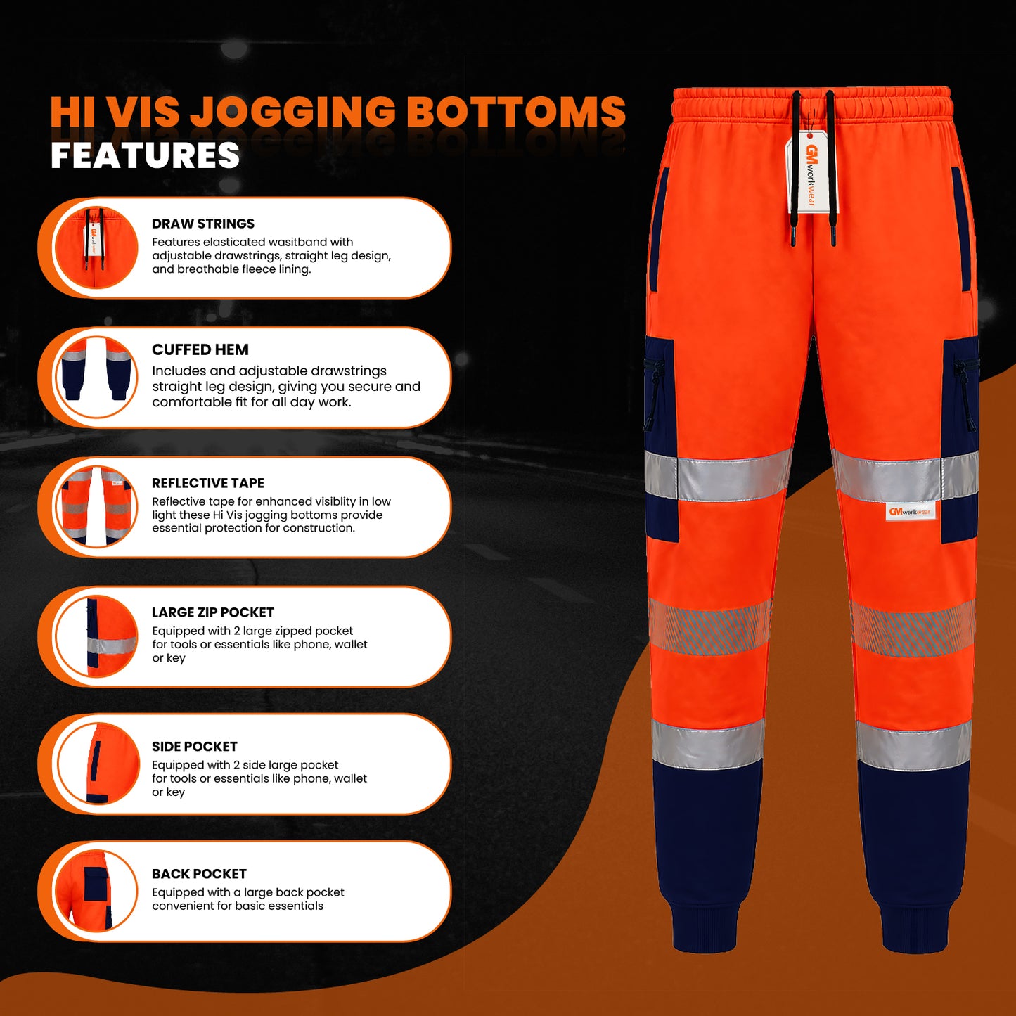 High Visibility Reflective Joggers