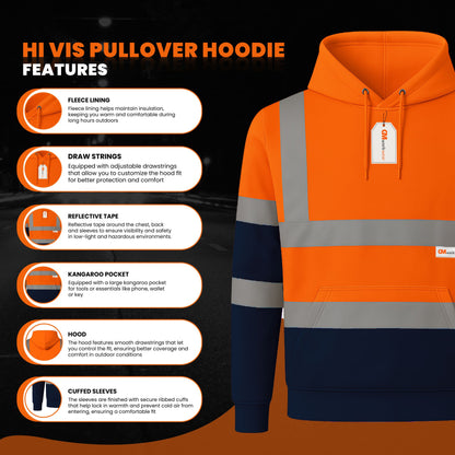 GM Workwear High Visibility Pullover Hoodie