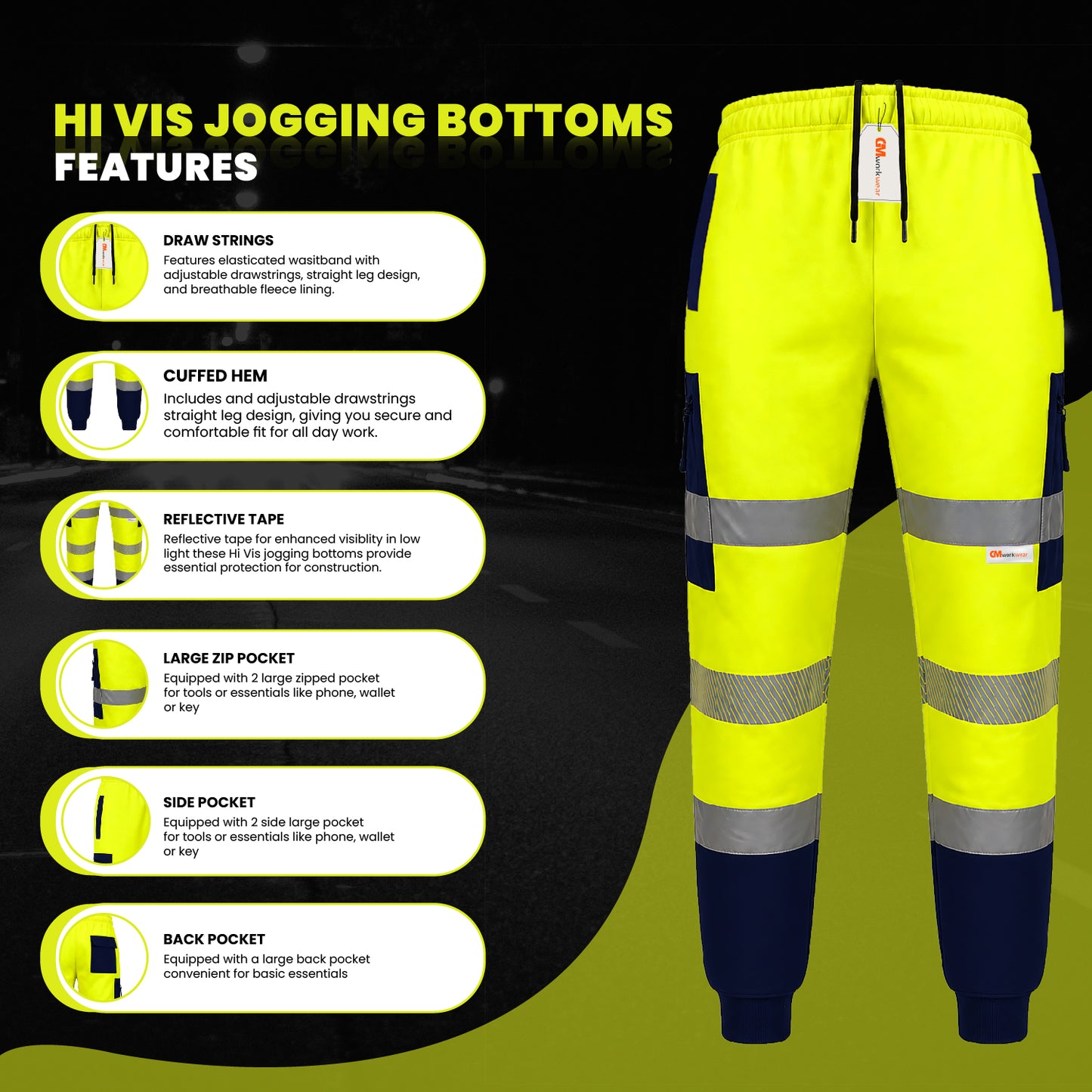 High Visibility Reflective Joggers