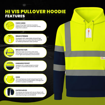 GM Workwear High Visibility Pullover Hoodie