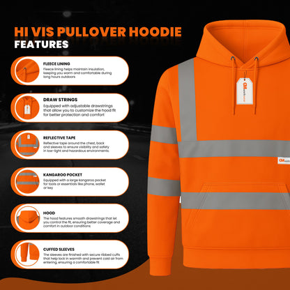 GM Workwear High Visibility Pullover Hoodie