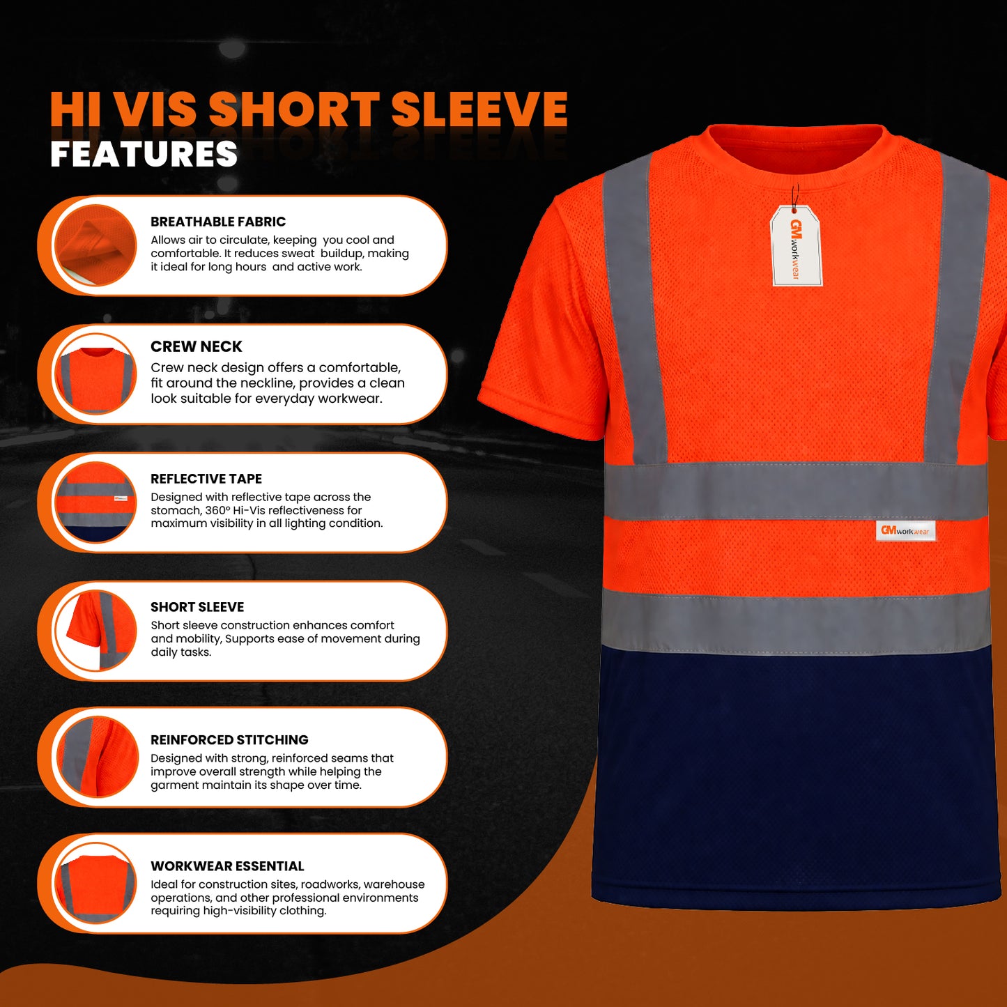 GM Workwear High visibility T shirt