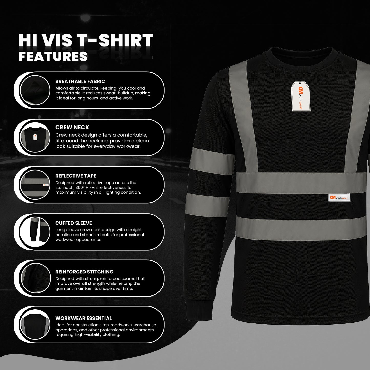 High Visibility Long Sleeve Crew Neck