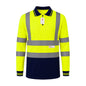 GM Workwear High Visibility Long Sleeve Polo Shirt
