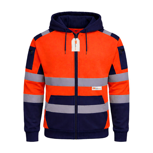 High Visibility Reflective Zip Up Hoodie