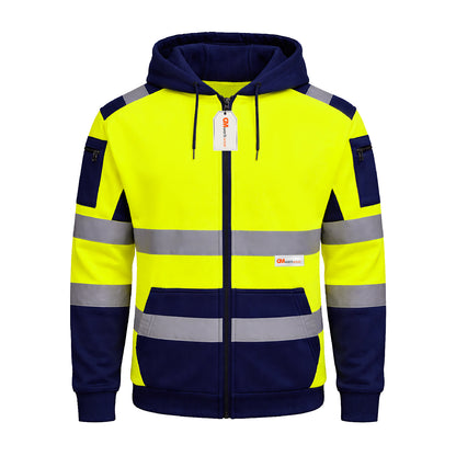 High Visibility Reflective Zip Up Hoodie