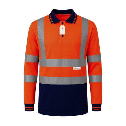 GM Workwear High Visibility Long Sleeve Polo Shirt