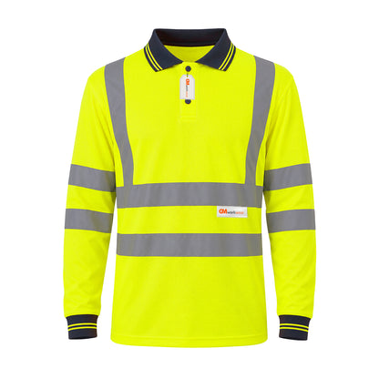 GM Workwear High Visibility Long Sleeve Polo Shirt