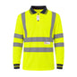 GM Workwear High Visibility Long Sleeve Polo Shirt